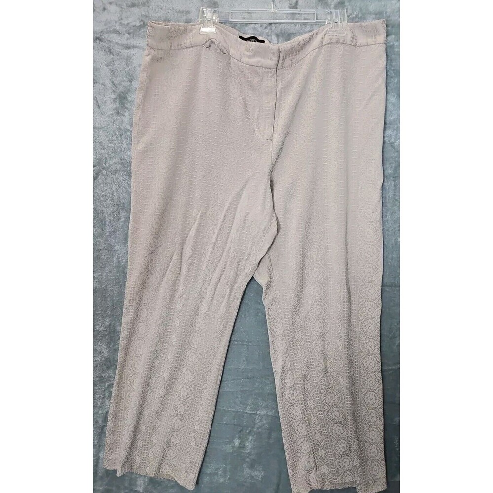Lane Bryant Beige Sz 20 Wide Leg Pants tone on tone rayon polyester blend